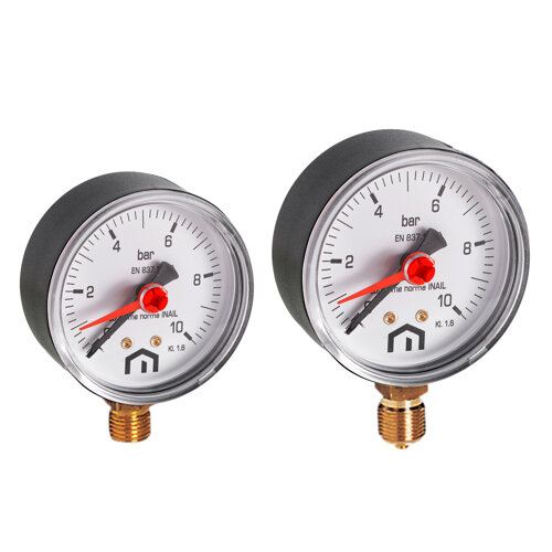 Pressure gauge with radial connection