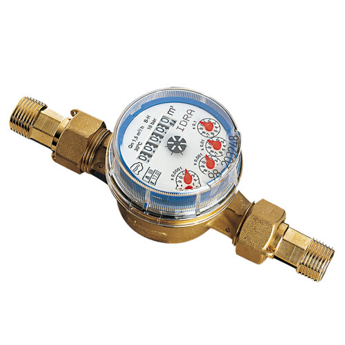 Water meter model with dry dial