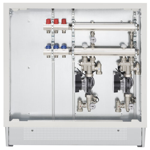 Modular Firstbox distribution module with auxiliary connections, in cabinet