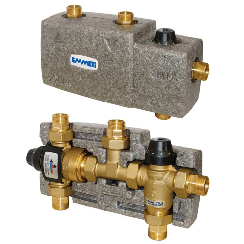 Solar kit adjustable diverter valve and mixing valve