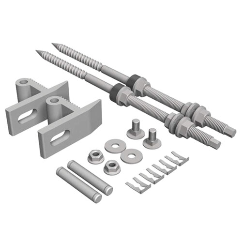 Single fixing set for flat roof 35 °- 50 ° with wheel studs for SRTV and SRTO